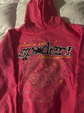 Pink sp5der hoodie Graphic Crewneck Hoodie Sweatshirt 100% cotton and authentic